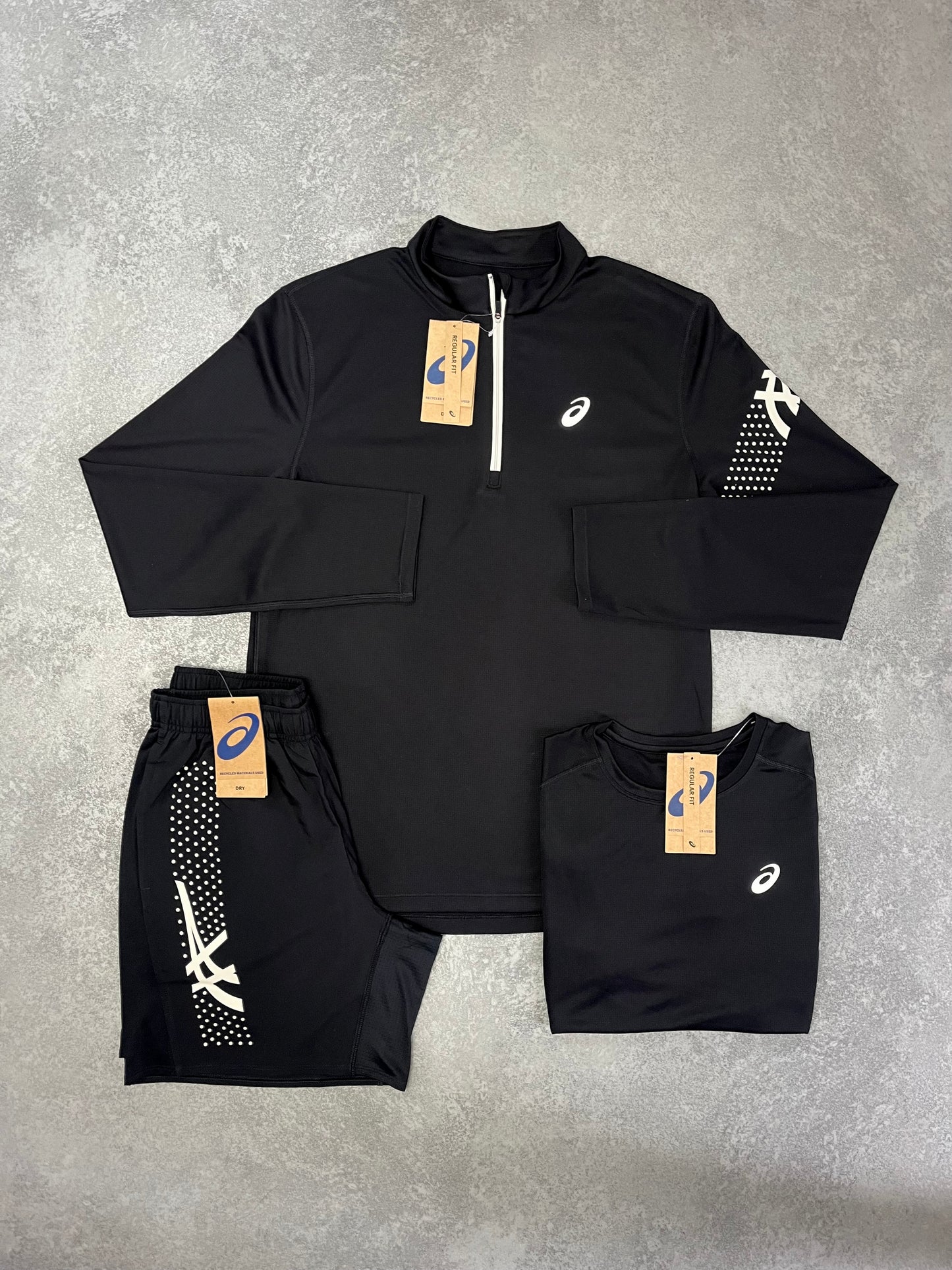 ASICS Black Core Half Zip Triple SET