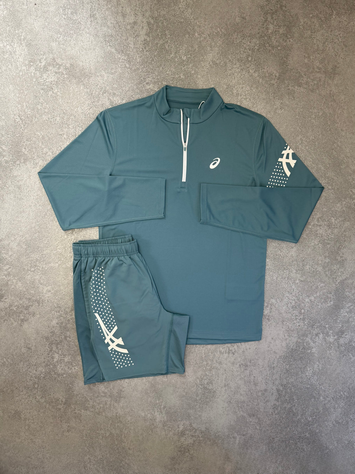 Teal Icon Half Zip Set