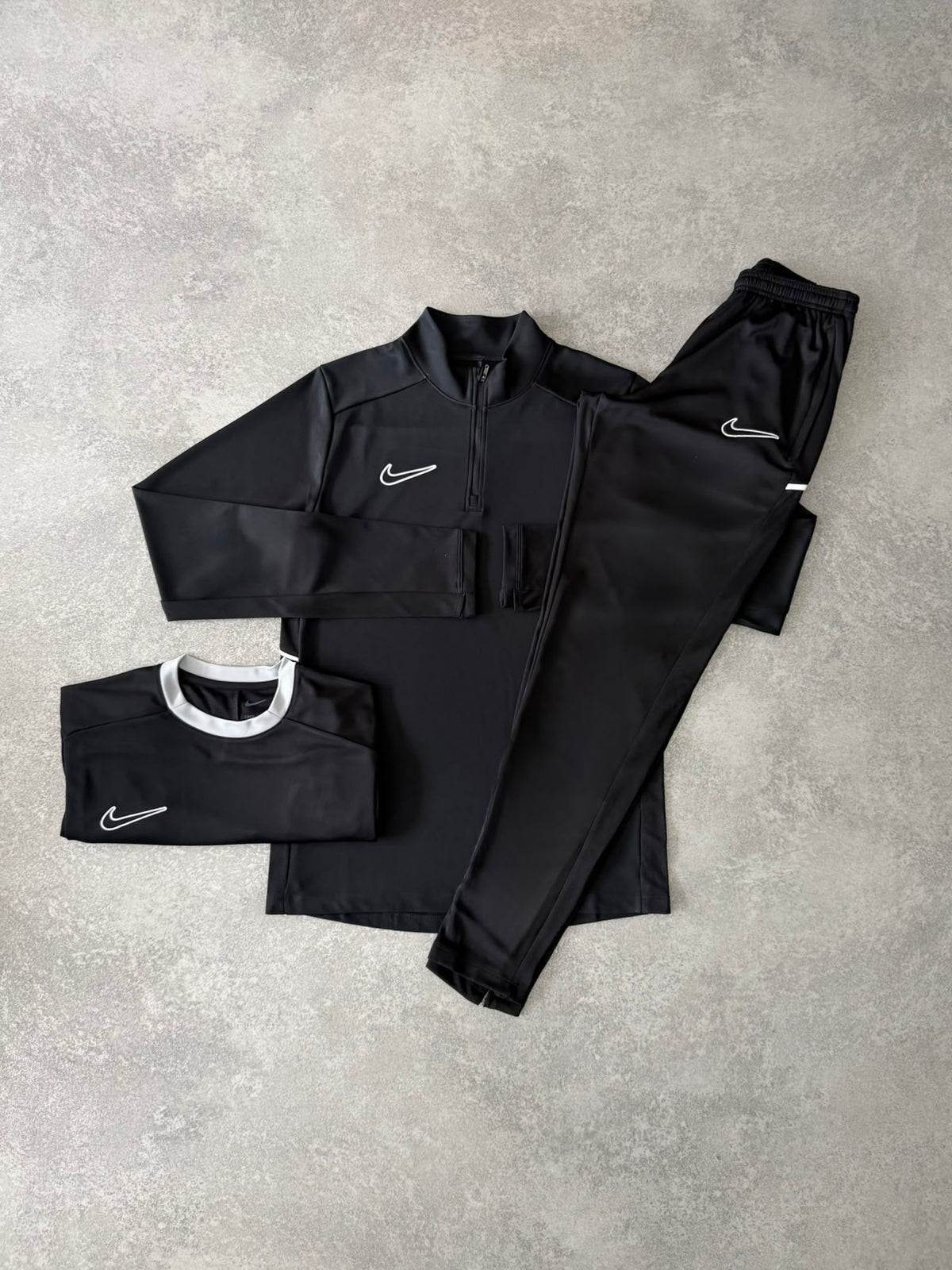 Black Drill Academy Tracksuit Set