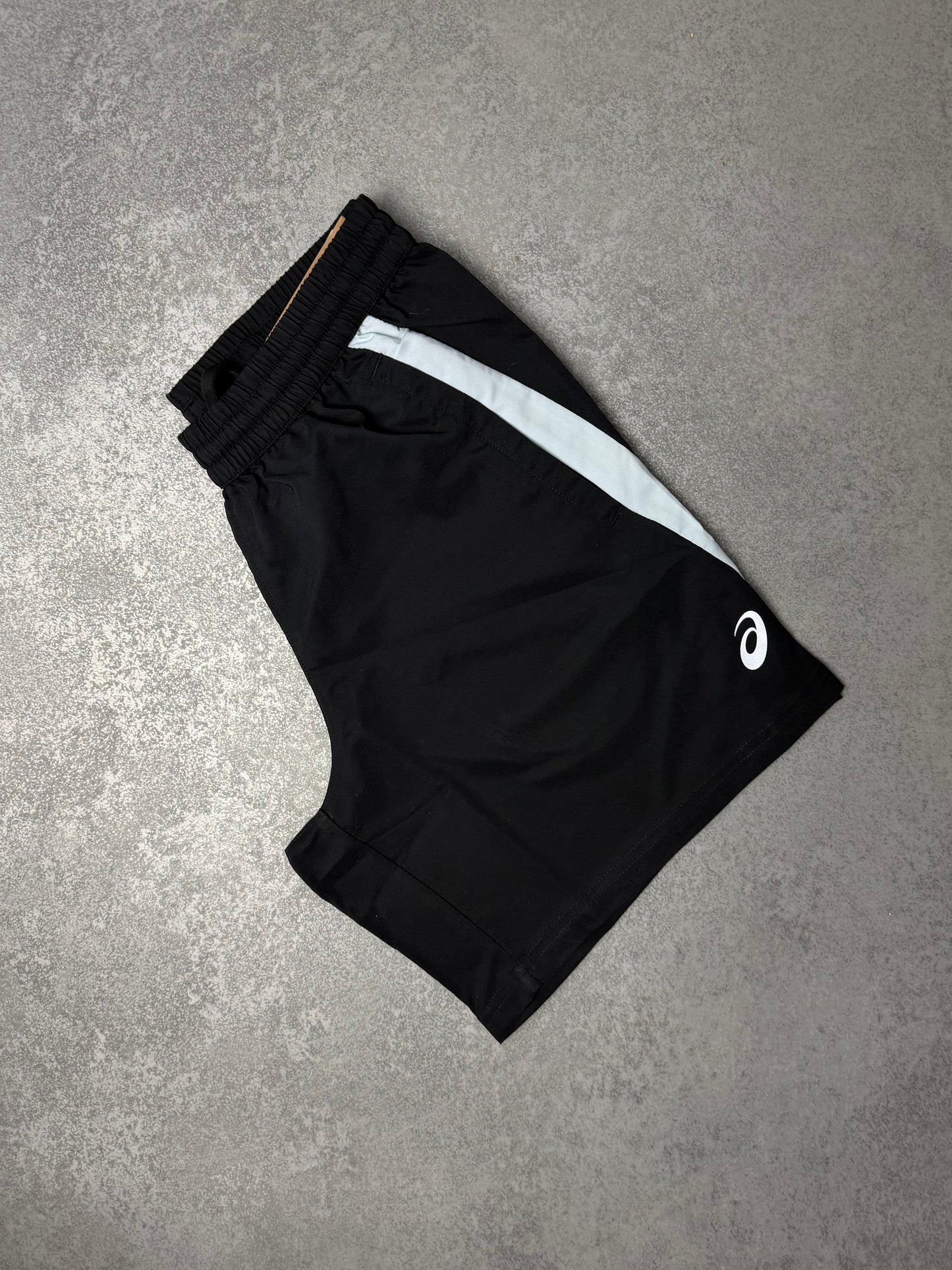 ASICS BLACK COLOURBLOCK SHORTS
