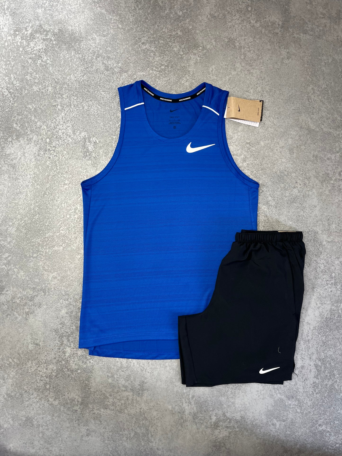 NIKE Royal Blue Miler Vest Short Set