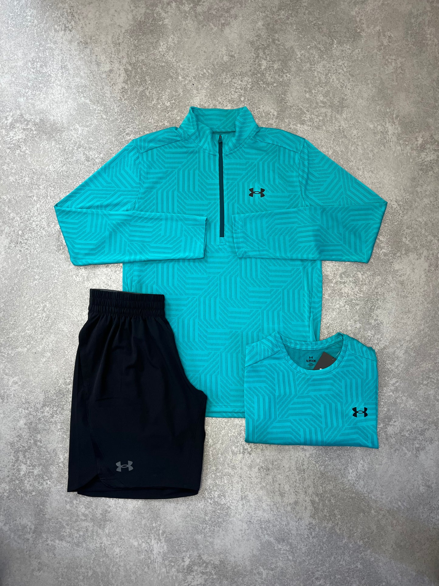 UA Cyan 1/4 Zip Triple SET