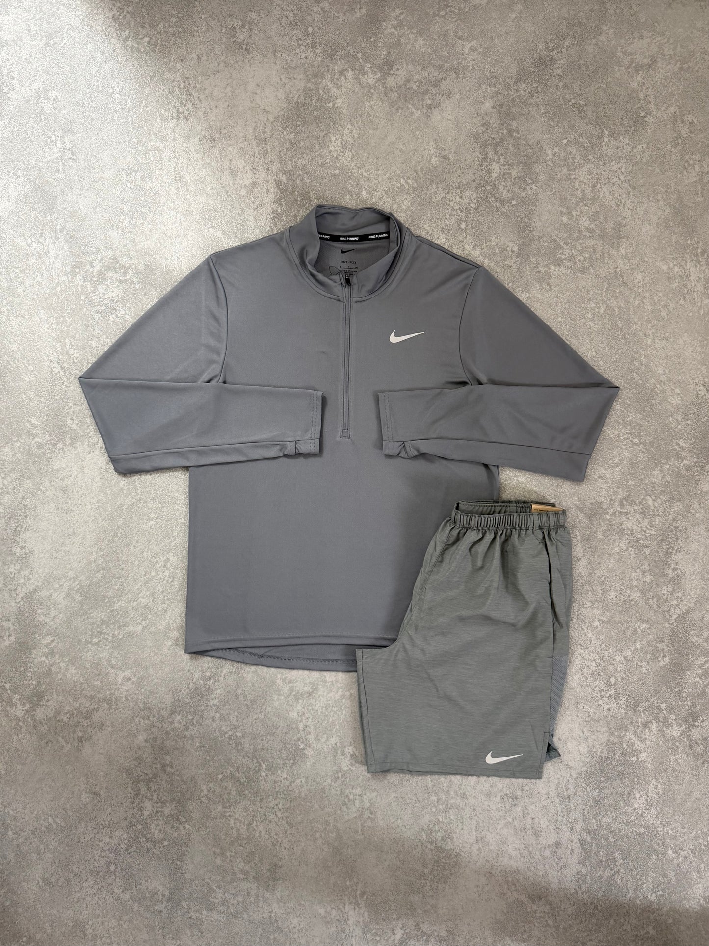 Nike Half Zip Short Set Grey