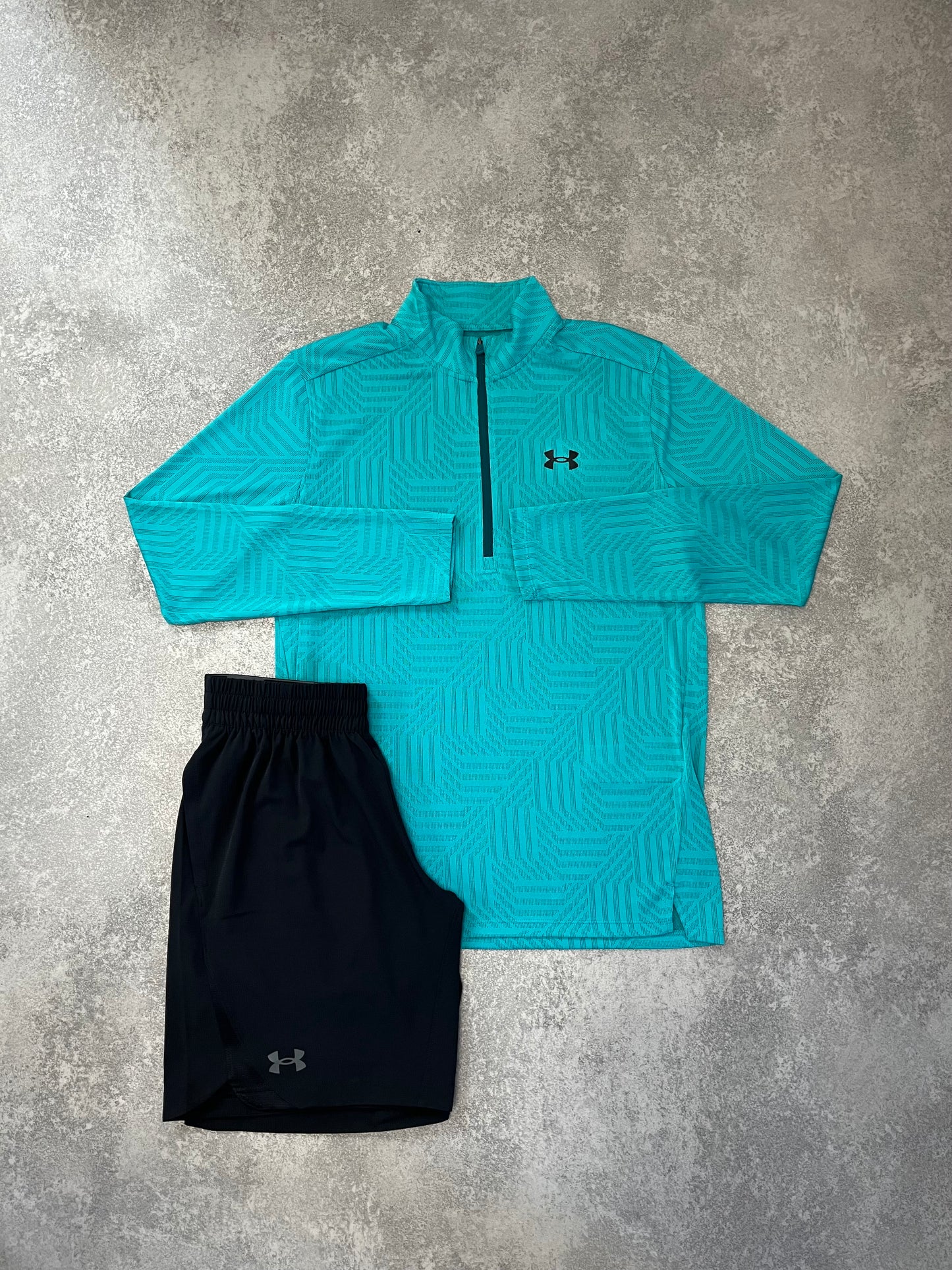 UA Cyan Pattern 1/4 Zip SET