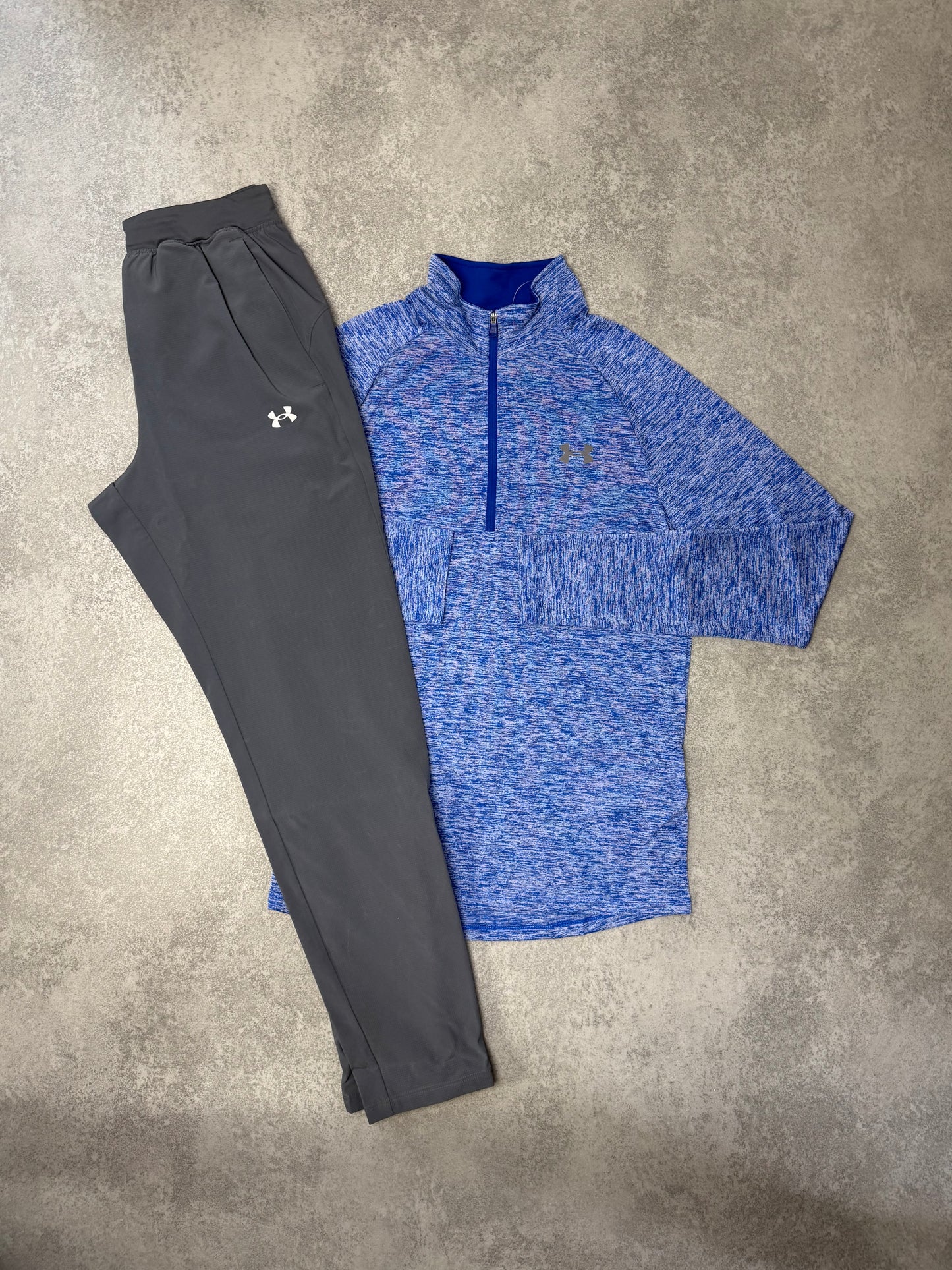 UA BLUE PATTERN 1/4 ZIP SET
