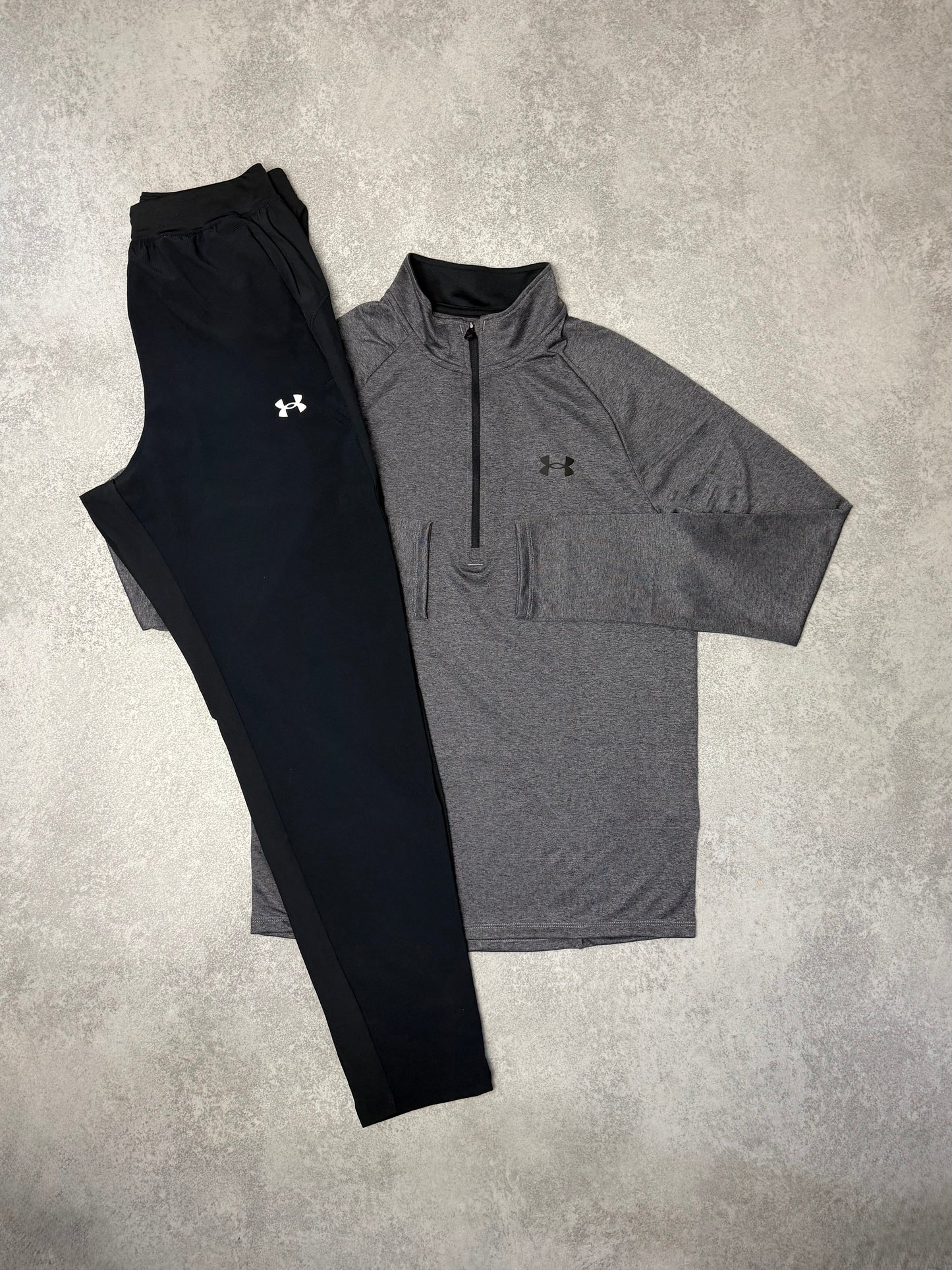 UA GREY 1/4 ZIP SET