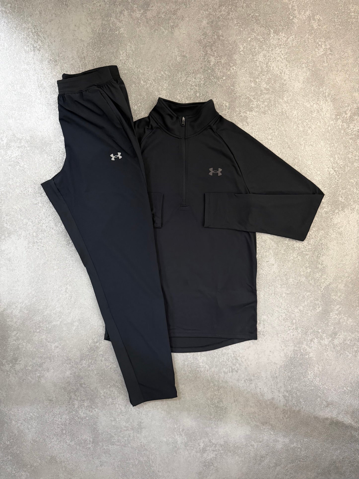 UA BLACK 1/4 ZIP SET