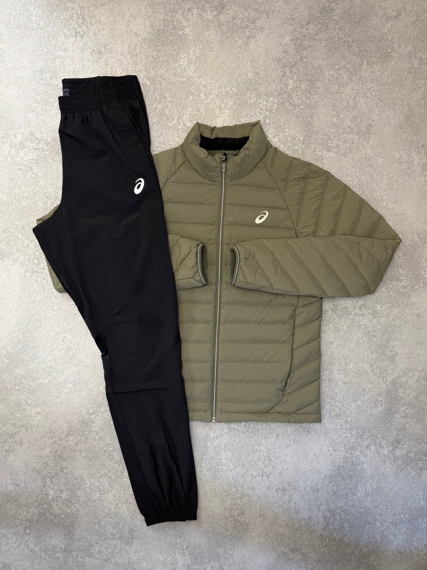 ASICS KHAKI PUFFER JACKET SET