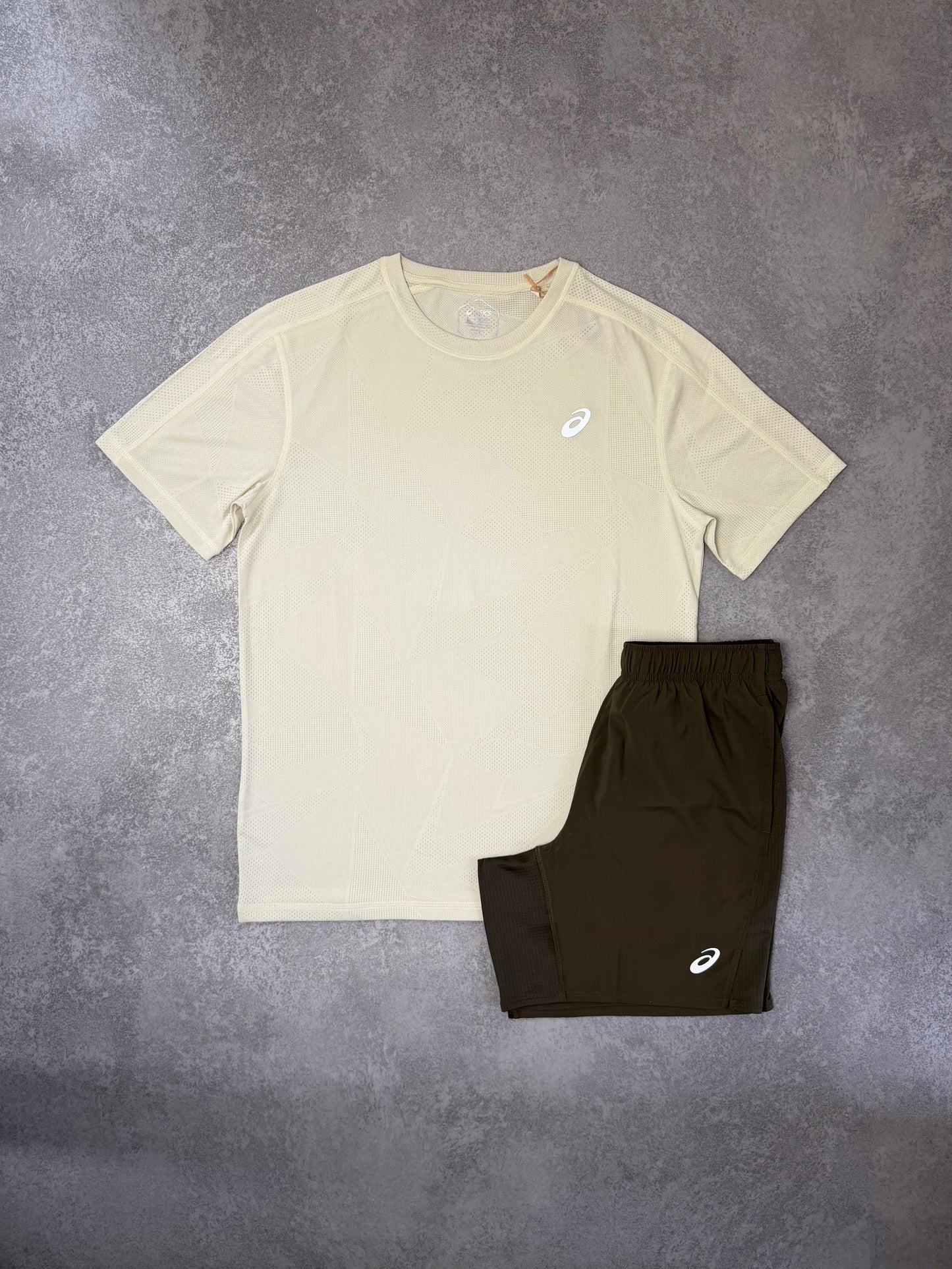 ASICS OYSTER WHITE JACQUARD SHORT SET