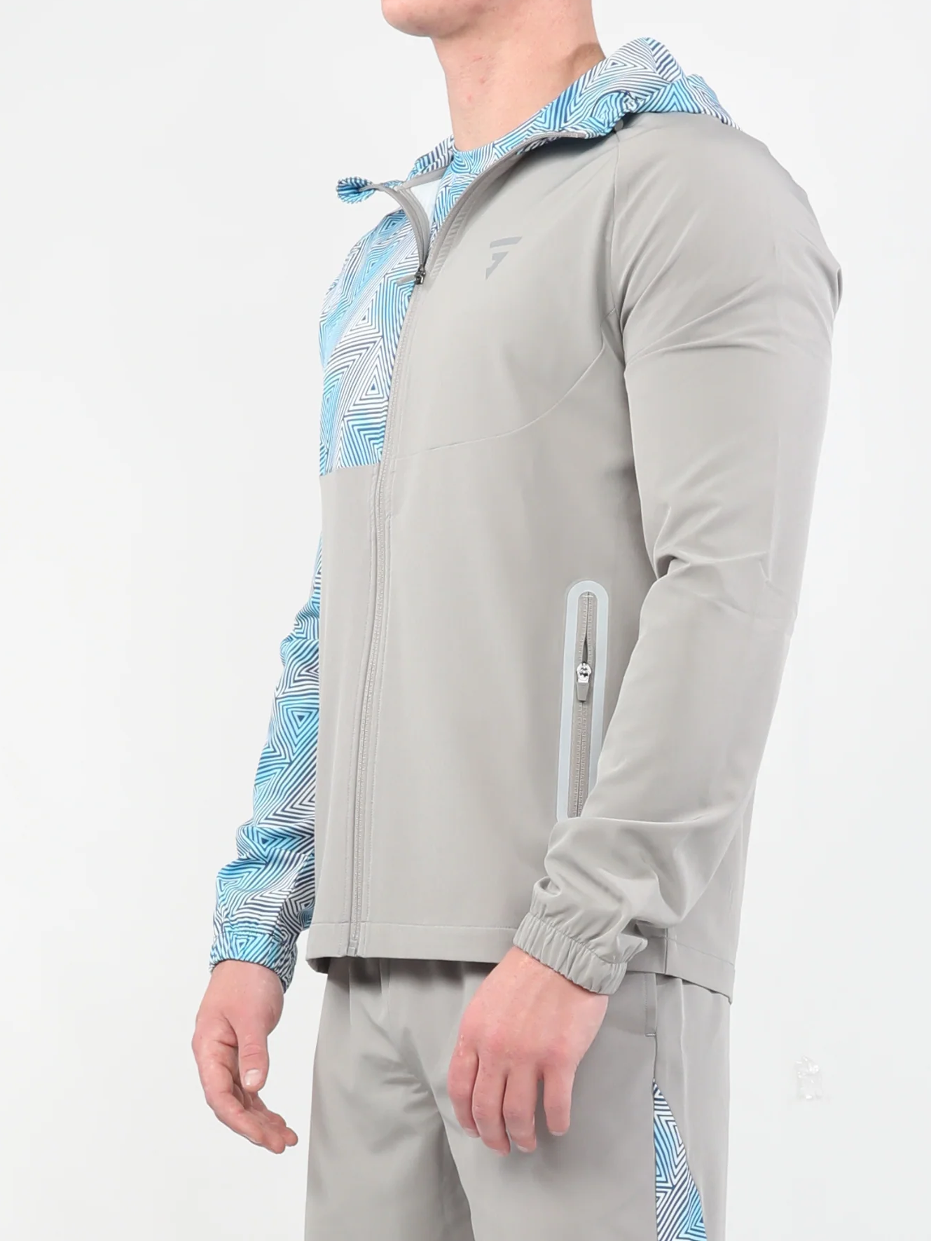 Prism Jacket - Platinum Grey/Blue Short Set