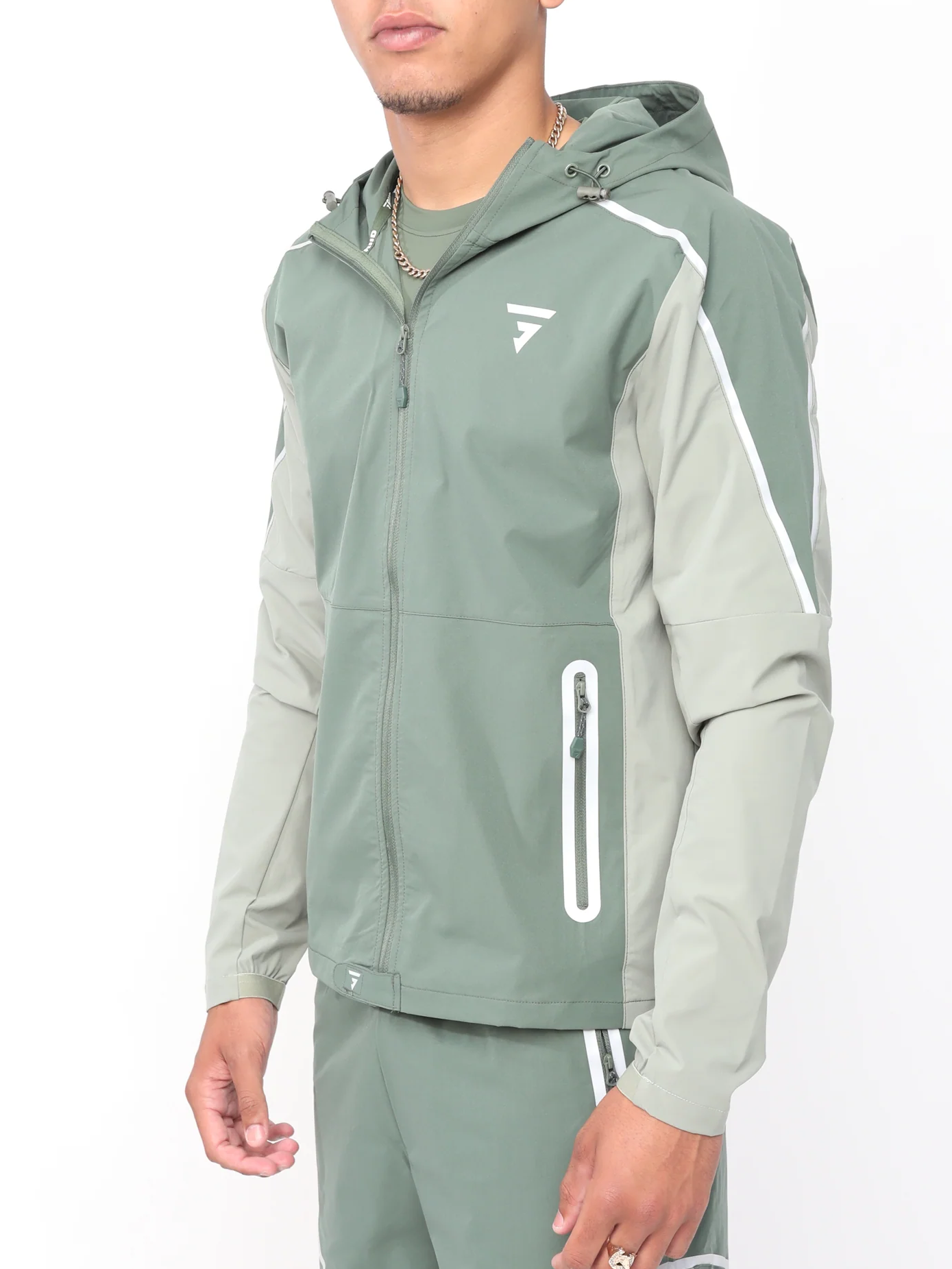 Reflect Jacket - Khaki/Forest Green Short Set