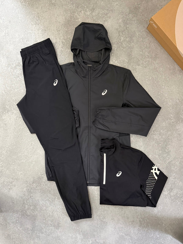 ASICS BLACK JACKET TRIPLE SET