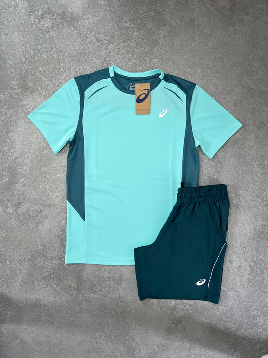 ASICS CELADON PANEL SHORT SET
