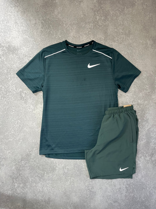NIKE Deep Green Miler Short Set