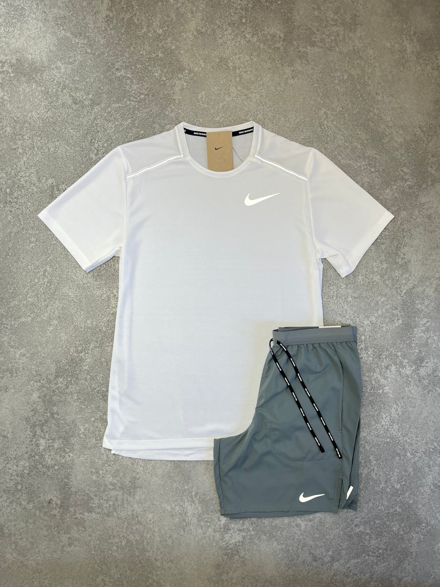 NIKE WHITE MILER SHORT SET