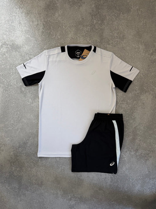 ASICS WHITE CONTRAST SHORT SET