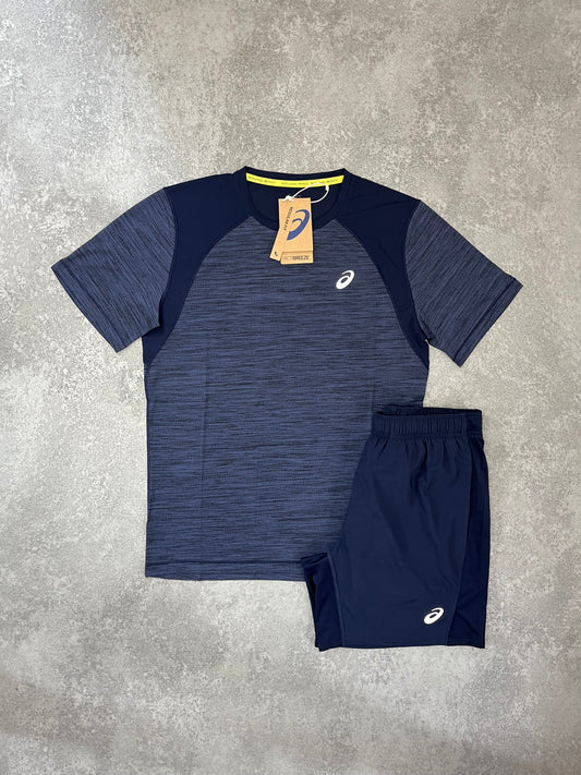 ASICS Navy Pattern Short SET