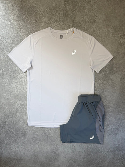 ASICS LIGHT GREY SHORT SET