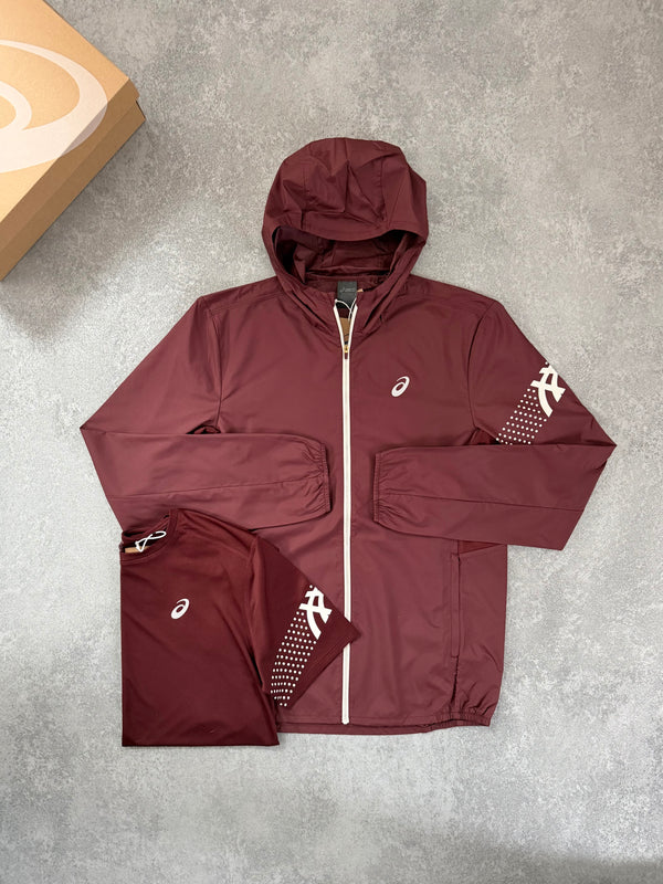 ASICS Burgundy Jacket Top Set