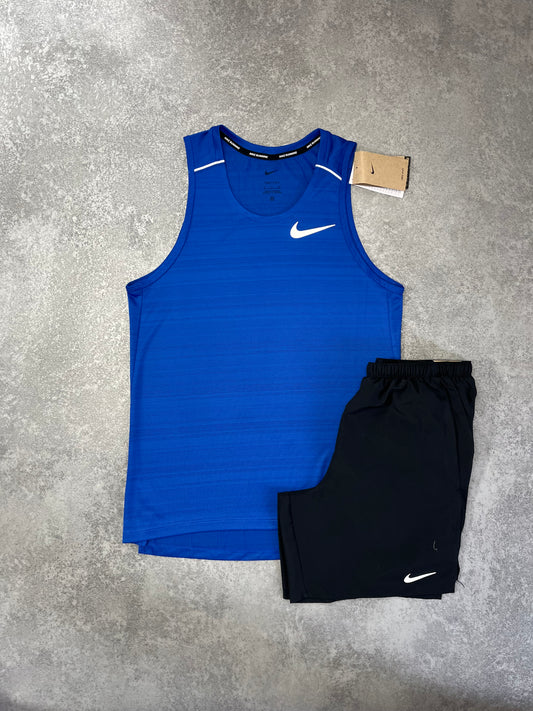 NIKE Royal Blue Miler Vest Short Set