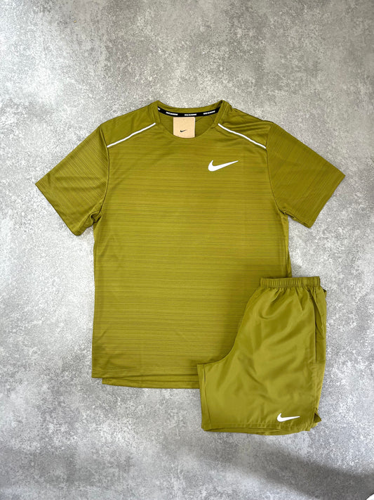 NIKE Moss Green Miler Short Set
