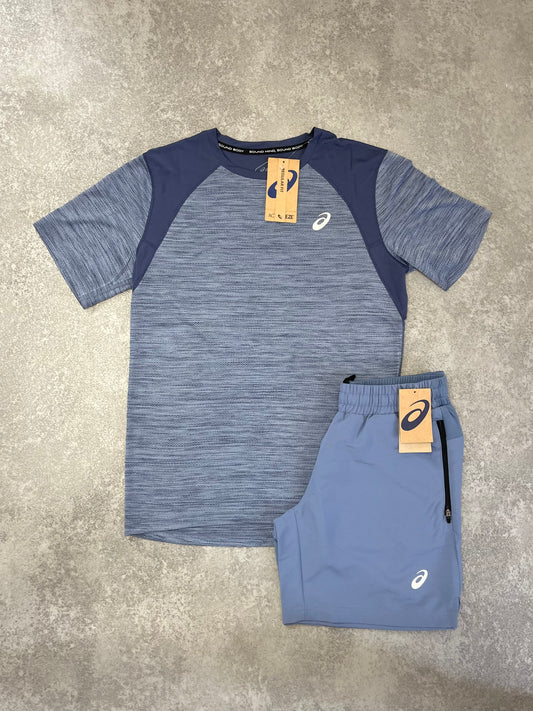 ASICS Blue Pattern Short SET