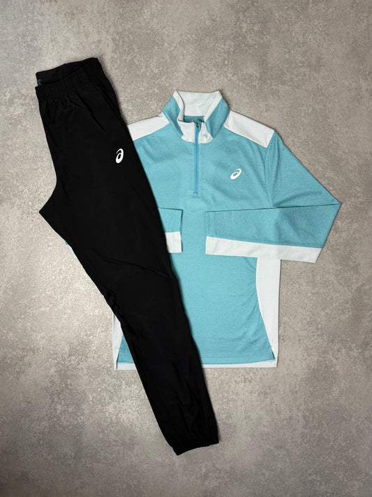 ASICS BLUE HALF ZIP SET