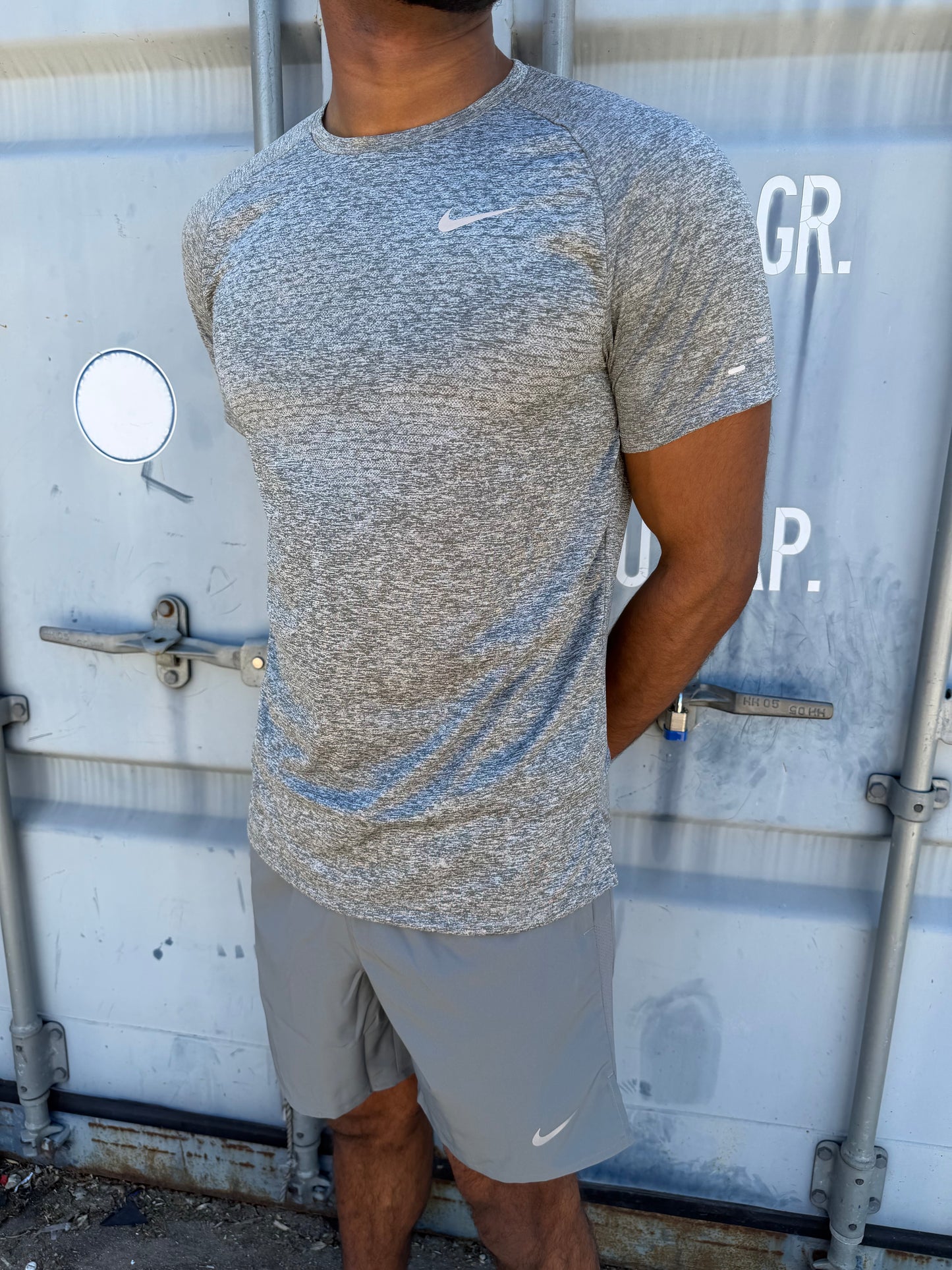 NIKE GREY PATTERN SHORT SET