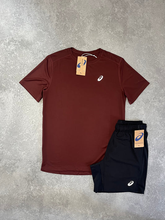 ASICS Burgundy Short SET