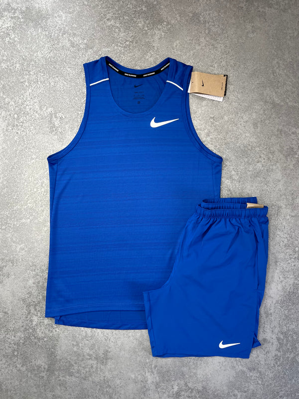NIKE Royal Blue Miler Vest Short Set