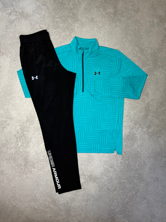 UA CYAN 1/4 ZIP SET
