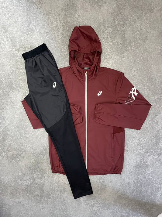 ASICS Burgundy Jacket SET