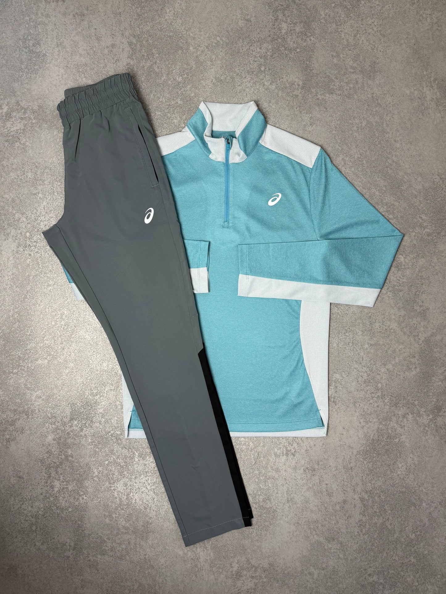 ASICS BLUE HALF ZIP SET
