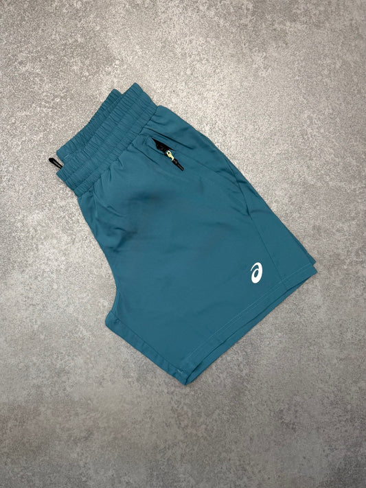 ASICS TEAL BACK POCKET SHORTS