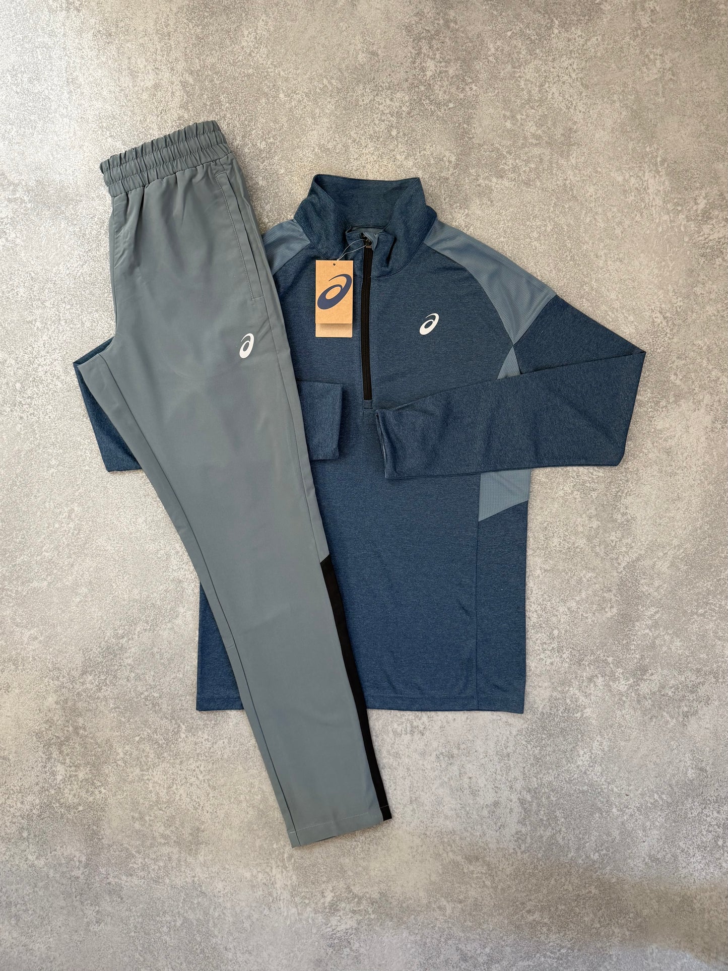 ASICS BLUE HALF ZIP SET