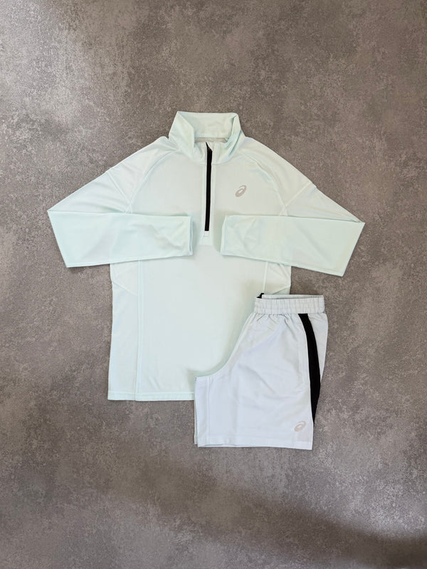 ASICS Ghost White Half Zip Short SET