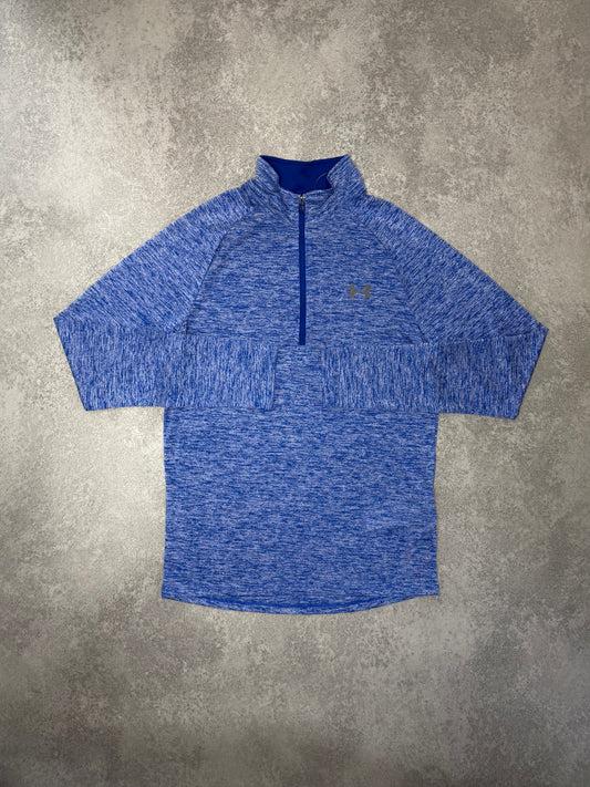 UA BLUE PATTERN TECH HALF ZIP TOP