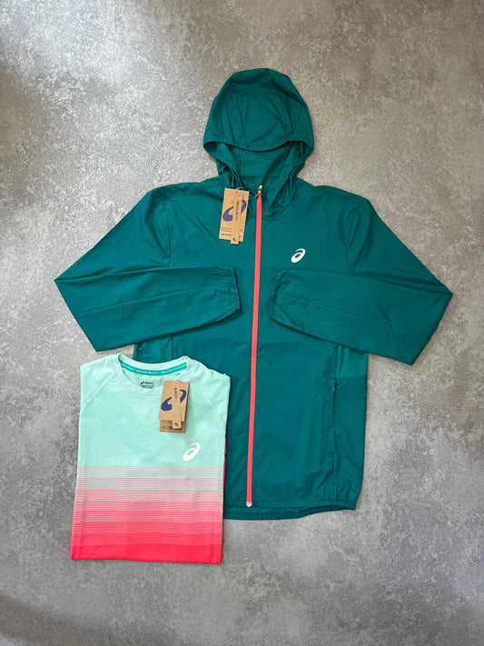 ASICS Green Jacket Top Set