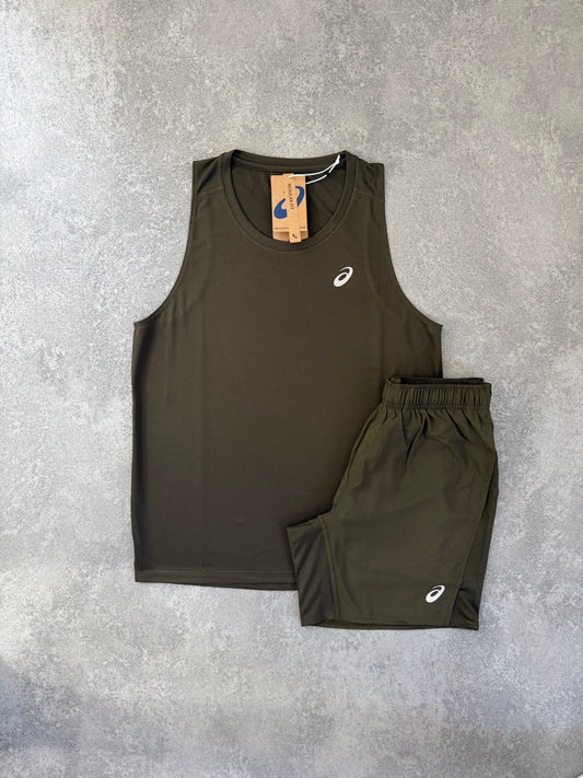 ASICS Khaki Green Vest SET