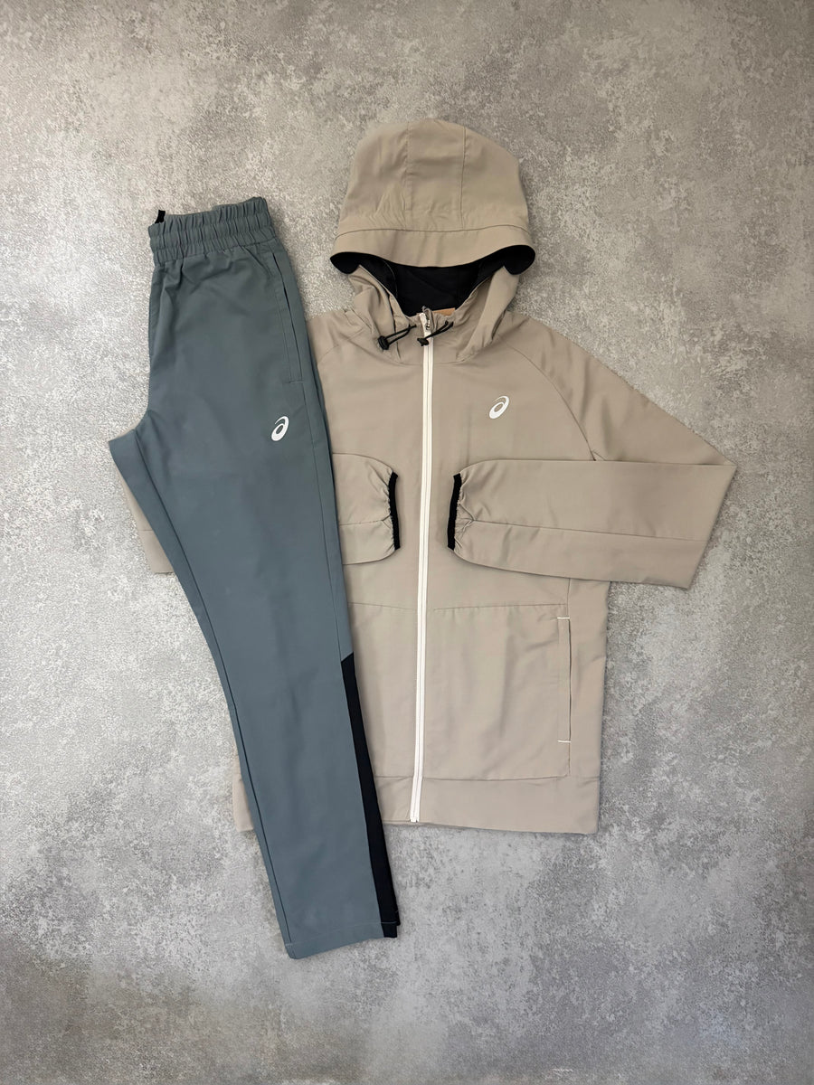 ASICS METEOR GREY WOVEN JACKET SET