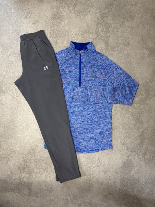 UA BLUE PATTERN 1/4 ZIP SET