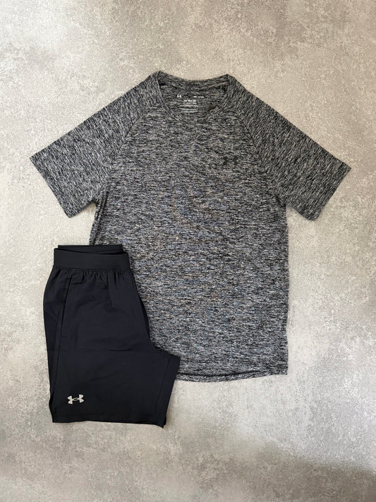 UA GREY PATTERN SHORT SET