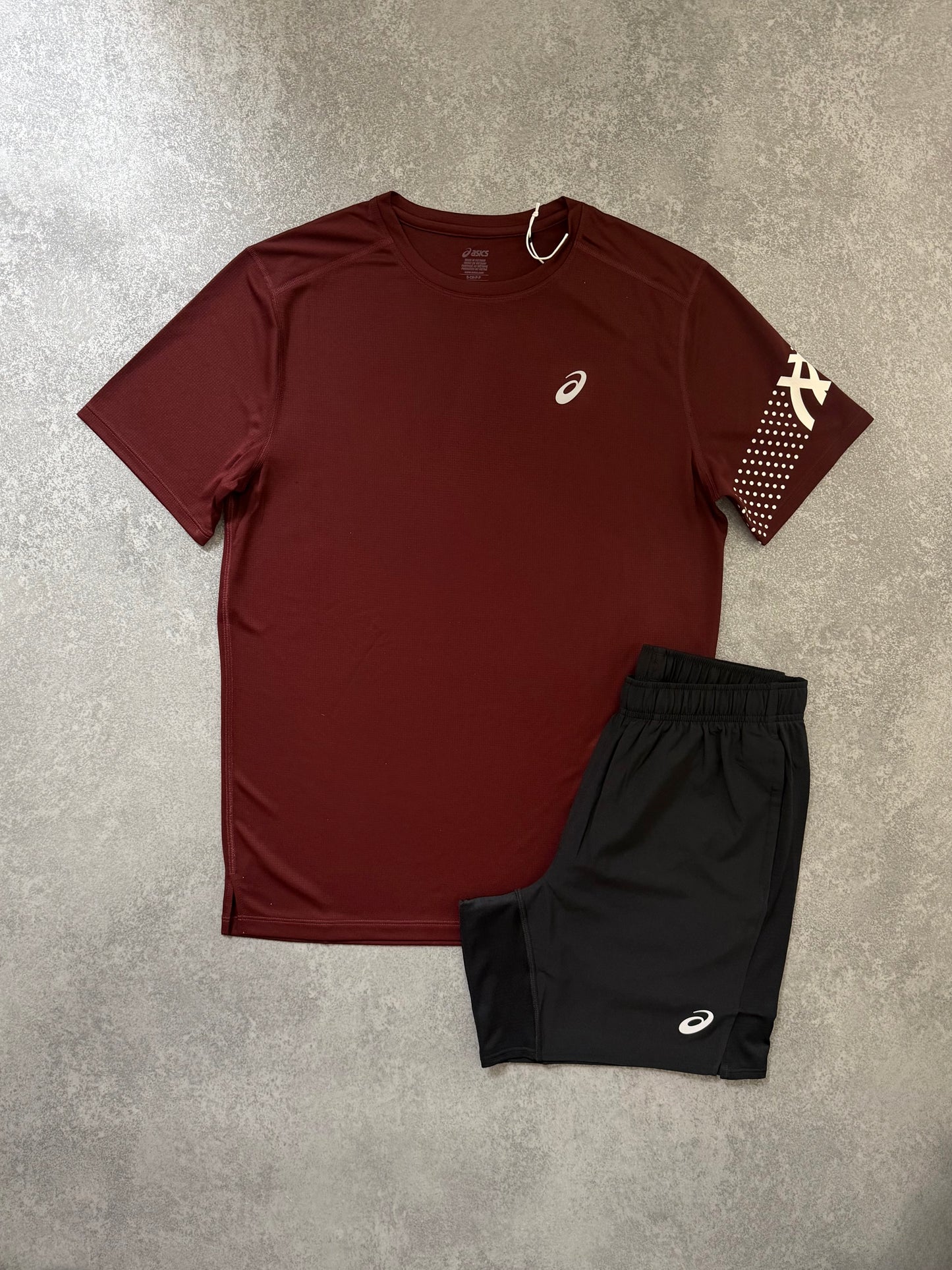 ASICS BURGUNDY ICON SHORT SET