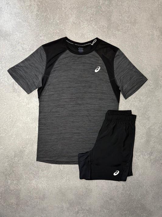 ASICS BLACK ROAD SHORT SET