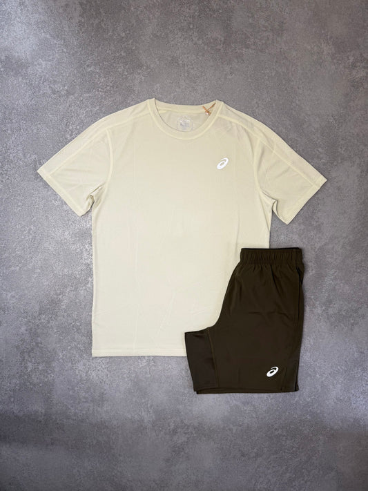 ASICS OYSTER WHITE JACQUARD SHORT SET