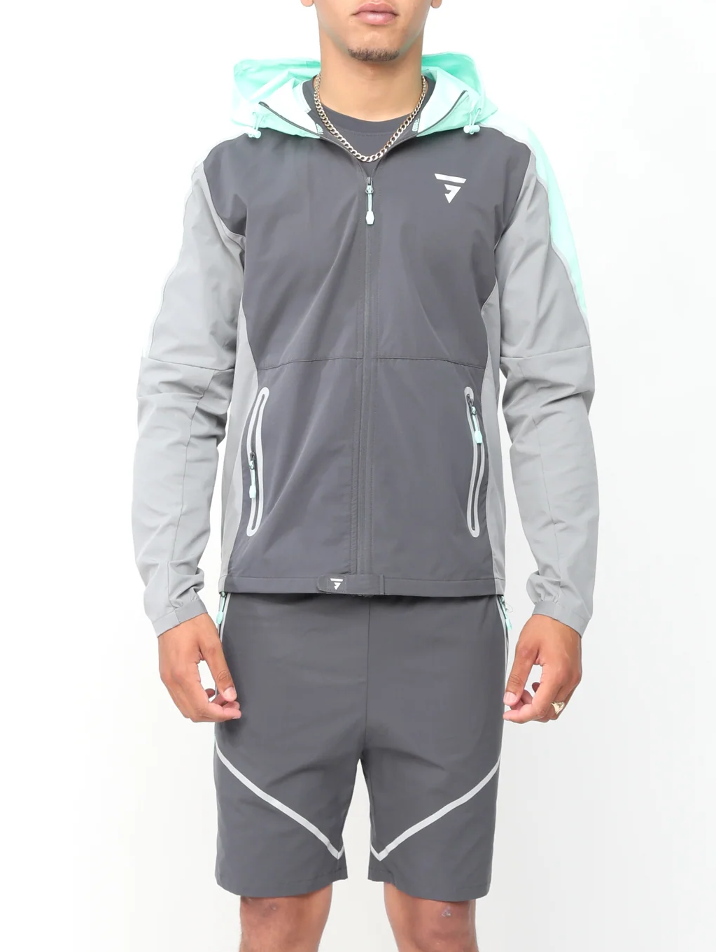 Reflect Jacket - Wolf Grey / Hyper Mint Short Set