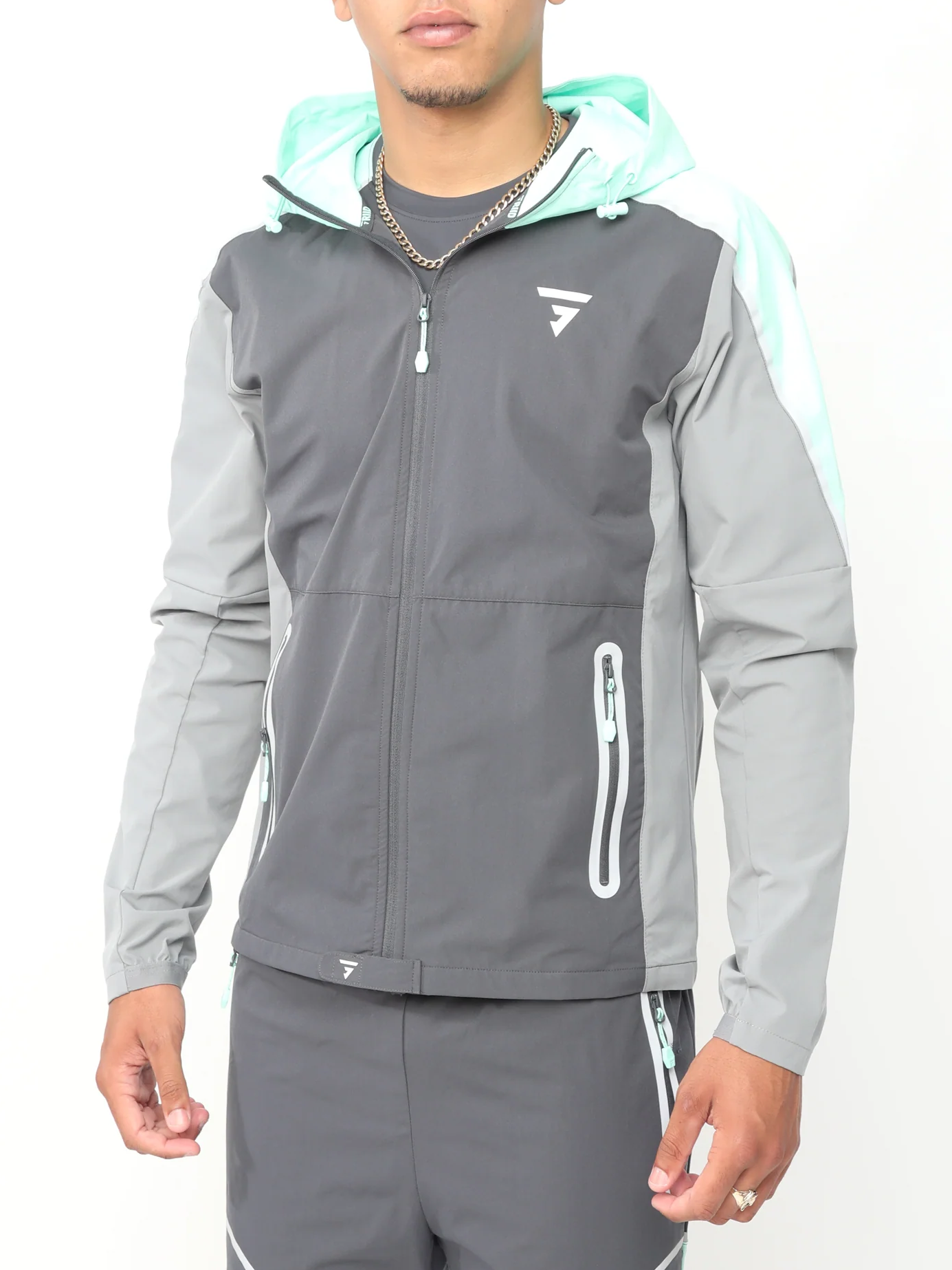Reflect Jacket - Wolf Grey / Hyper Mint Short Set