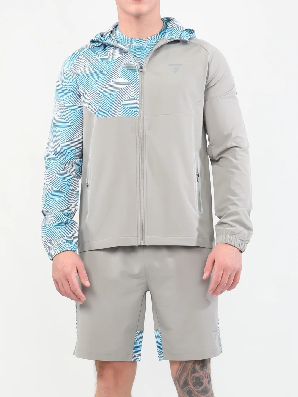 Prism Jacket - Platinum Grey/Blue Short Set